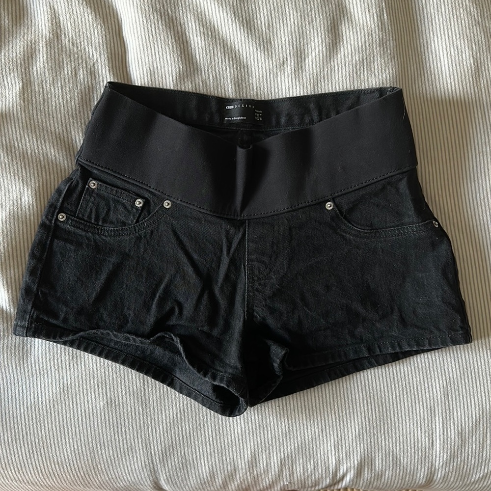 ASOS Maternity Black Jean Shorts